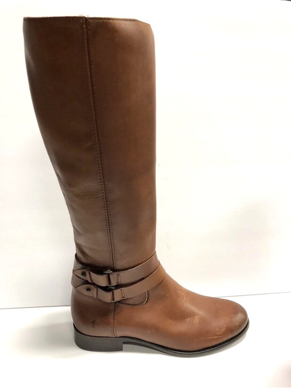 Frye Christie Double Strap Riding Boots in the cognac. 9